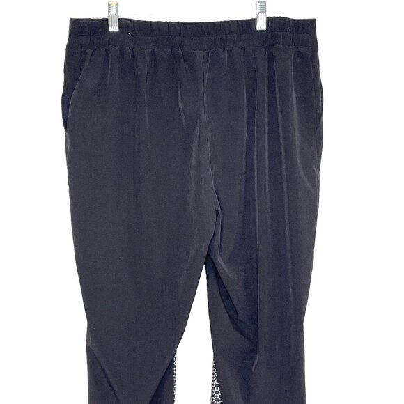 Chicos Zenergy Pants Large Black White Ankle Pull On Colorblock - Picture 8 of 12